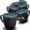Moritz & Moritz ORGANIC Kaffeetassen Set 6er - Kaffeebecher Set Blau aus robustem Steinzeug mit einzigartigem Farbverlauf - Spülmaschinengeeignetes Tassenset 17