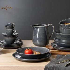 Ritzenhoff & Breker Toledo Kaffeetassen, 220 ml, Moderne Teetasse mit Farbverläufen, Skandinavisches Design mit Reaktivglasur, Steinzeug, Dunkelgrau 11