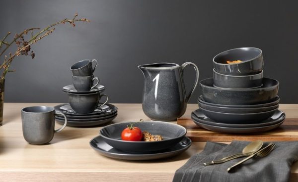Ritzenhoff & Breker Toledo Kaffeetassen, 220 ml, Moderne Teetasse mit Farbverläufen, Skandinavisches Design mit Reaktivglasur, Steinzeug, Dunkelgrau 3
