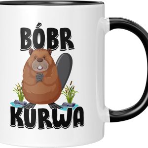 Kaffeetasse mit Motiv - Bobr Kurwa - berühmtes Meme - lustige Geschenkidee - viral - Tasse mit Tiermotiv - Geburtstagsgeschenk - Beaver - Biber - Bober - Schwarz 7