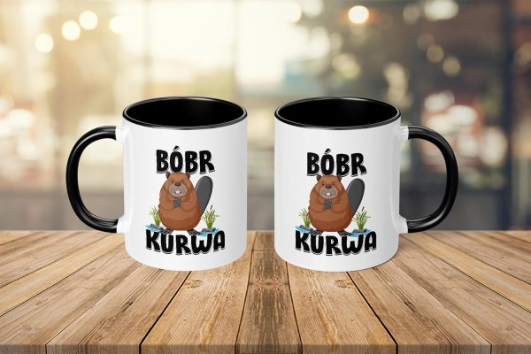 Kaffeetasse mit Motiv - Bobr Kurwa - berühmtes Meme - lustige Geschenkidee - viral - Tasse mit Tiermotiv - Geburtstagsgeschenk - Beaver - Biber - Bober - Schwarz 4