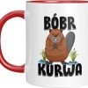 Kaffeetasse mit Motiv - Bobr Kurwa - berühmtes Meme - lustige Geschenkidee - viral - Tasse mit Tiermotiv - Geburtstagsgeschenk - Beaver - Biber - Bober - Rot 17