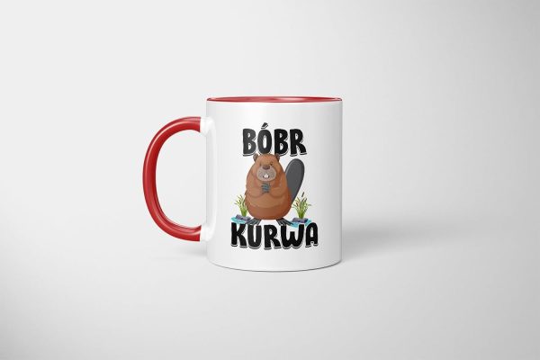 Kaffeetasse mit Motiv - Bobr Kurwa - berühmtes Meme - lustige Geschenkidee - viral - Tasse mit Tiermotiv - Geburtstagsgeschenk - Beaver - Biber - Bober - Rot 6