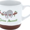 GRUSS & CO Espressotasse mit Motiv "Auszeit" | Tasse aus Steinzeug, 10 cl, mit Geschenk-Banderole, Faultier | Geschenk Freunde, Geburtstag | 73941 8