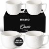 MIAMIO - Kaffee Tassen Set 4er / weiße Kaffeebecher 450 ml/Tasse für Kaffee, Latte Macchiato, Tee, Espresso - Oasis Kollektion 31