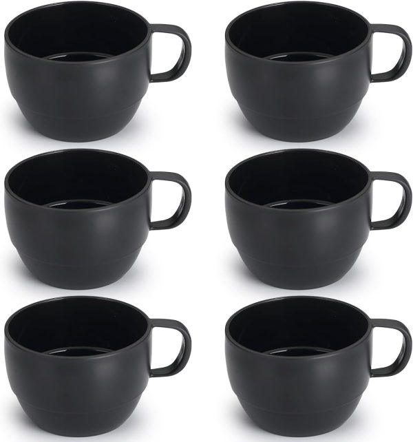 ReaNea Nespresso Tassen Set 350ml 6er, kaffeetasse groß, kaffeetassen set Langlebige leichte Plastikbecher für Zuhause, Outdoor, Picknick, Camping, Idee Geburtstagsgeschenk 1