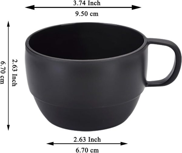 ReaNea Nespresso Tassen Set 350ml 6er, kaffeetasse groß, kaffeetassen set Langlebige leichte Plastikbecher für Zuhause, Outdoor, Picknick, Camping, Idee Geburtstagsgeschenk 2
