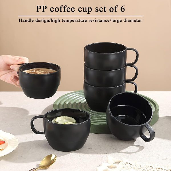 ReaNea Nespresso Tassen Set 350ml 6er, kaffeetasse groß, kaffeetassen set Langlebige leichte Plastikbecher für Zuhause, Outdoor, Picknick, Camping, Idee Geburtstagsgeschenk 3