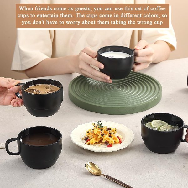 ReaNea Nespresso Tassen Set 350ml 6er, kaffeetasse groß, kaffeetassen set Langlebige leichte Plastikbecher für Zuhause, Outdoor, Picknick, Camping, Idee Geburtstagsgeschenk 5