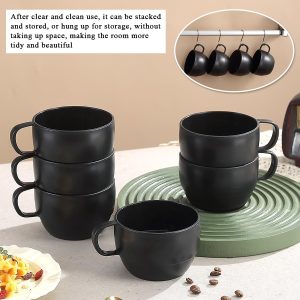 ReaNea Nespresso Tassen Set 350ml 6er, kaffeetasse groß, kaffeetassen set Langlebige leichte Plastikbecher für Zuhause, Outdoor, Picknick, Camping, Idee Geburtstagsgeschenk 17