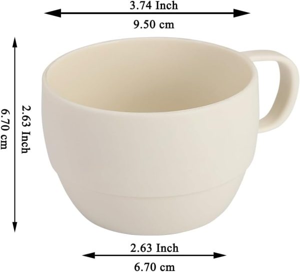 ReaNea Nespresso Tassen Set 350ml 6er, kaffeetasse groß, kaffeetassen set Langlebige leichte Plastikbecher für Zuhause, Outdoor, Picknick, Camping, Idee Geburtstagsgeschenk 2