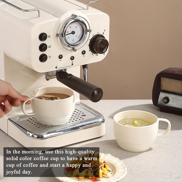 ReaNea Nespresso Tassen Set 350ml 6er, kaffeetasse groß, kaffeetassen set Langlebige leichte Plastikbecher für Zuhause, Outdoor, Picknick, Camping, Idee Geburtstagsgeschenk 4