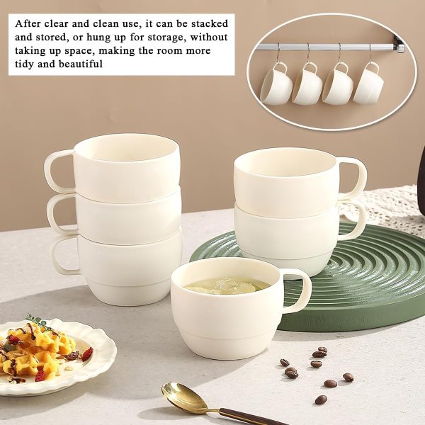 ReaNea Nespresso Tassen Set 350ml 6er, kaffeetasse groß, kaffeetassen set Langlebige leichte Plastikbecher für Zuhause, Outdoor, Picknick, Camping, Idee Geburtstagsgeschenk 6