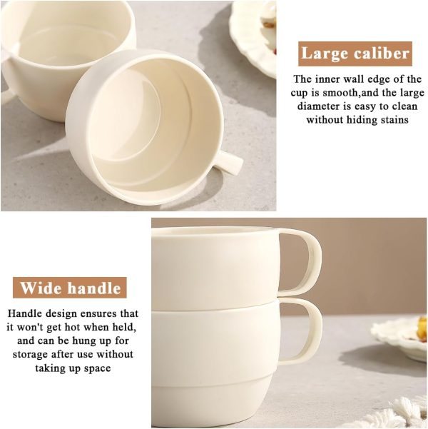 ReaNea Nespresso Tassen Set 350ml 6er, kaffeetasse groß, kaffeetassen set Langlebige leichte Plastikbecher für Zuhause, Outdoor, Picknick, Camping, Idee Geburtstagsgeschenk 7