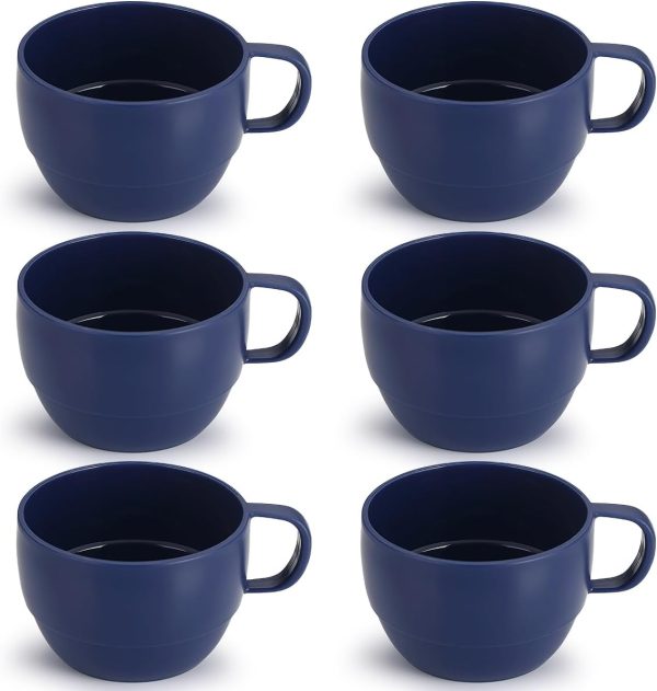 ReaNea Nespresso Tassen Set 350ml 6er, kaffeetasse groß, kaffeetassen set Langlebige leichte Plastikbecher für Zuhause, Outdoor, Picknick, Camping, Idee Geburtstagsgeschenk 1