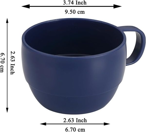 ReaNea Nespresso Tassen Set 350ml 6er, kaffeetasse groß, kaffeetassen set Langlebige leichte Plastikbecher für Zuhause, Outdoor, Picknick, Camping, Idee Geburtstagsgeschenk 2