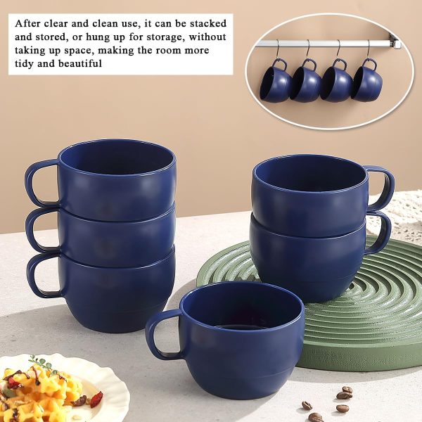 ReaNea Nespresso Tassen Set 350ml 6er, kaffeetasse groß, kaffeetassen set Langlebige leichte Plastikbecher für Zuhause, Outdoor, Picknick, Camping, Idee Geburtstagsgeschenk 6