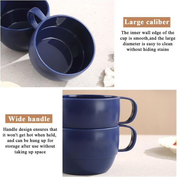 ReaNea Nespresso Tassen Set 350ml 6er, kaffeetasse groß, kaffeetassen set Langlebige leichte Plastikbecher für Zuhause, Outdoor, Picknick, Camping, Idee Geburtstagsgeschenk 7