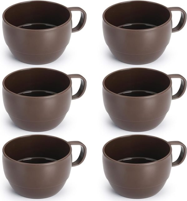 ReaNea Nespresso Tassen Set 350ml 6er, kaffeetasse groß, kaffeetassen set Langlebige leichte Plastikbecher für Zuhause, Outdoor, Picknick, Camping, Idee Geburtstagsgeschenk 1