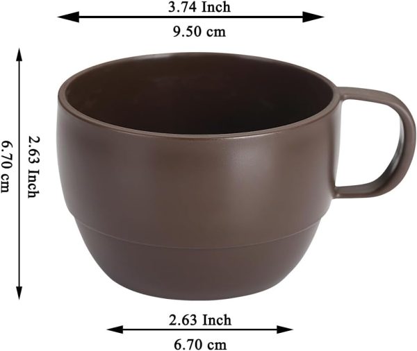 ReaNea Nespresso Tassen Set 350ml 6er, kaffeetasse groß, kaffeetassen set Langlebige leichte Plastikbecher für Zuhause, Outdoor, Picknick, Camping, Idee Geburtstagsgeschenk 2