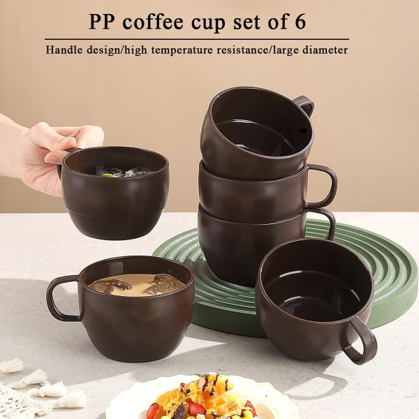 ReaNea Nespresso Tassen Set 350ml 6er, kaffeetasse groß, kaffeetassen set Langlebige leichte Plastikbecher für Zuhause, Outdoor, Picknick, Camping, Idee Geburtstagsgeschenk 3