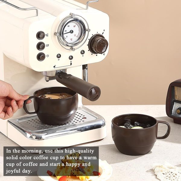 ReaNea Nespresso Tassen Set 350ml 6er, kaffeetasse groß, kaffeetassen set Langlebige leichte Plastikbecher für Zuhause, Outdoor, Picknick, Camping, Idee Geburtstagsgeschenk 4