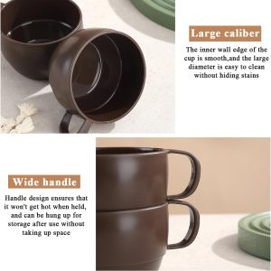 ReaNea Nespresso Tassen Set 350ml 6er, kaffeetasse groß, kaffeetassen set Langlebige leichte Plastikbecher für Zuhause, Outdoor, Picknick, Camping, Idee Geburtstagsgeschenk 19