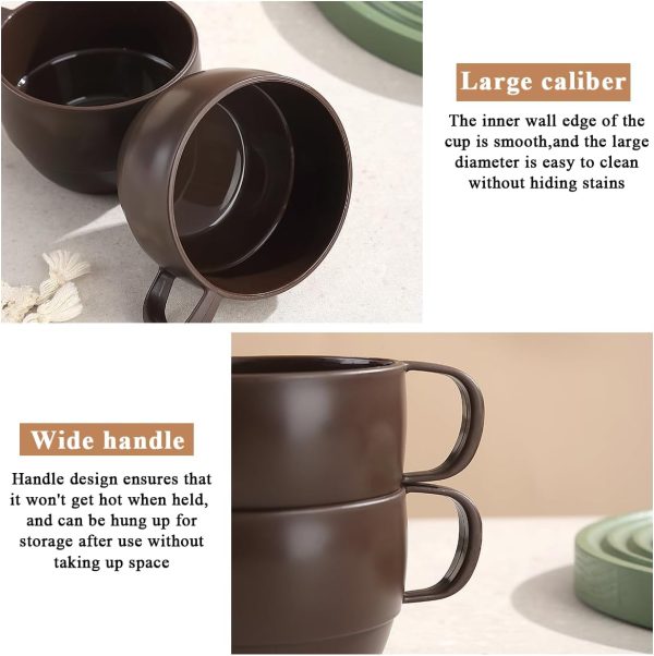 ReaNea Nespresso Tassen Set 350ml 6er, kaffeetasse groß, kaffeetassen set Langlebige leichte Plastikbecher für Zuhause, Outdoor, Picknick, Camping, Idee Geburtstagsgeschenk 7