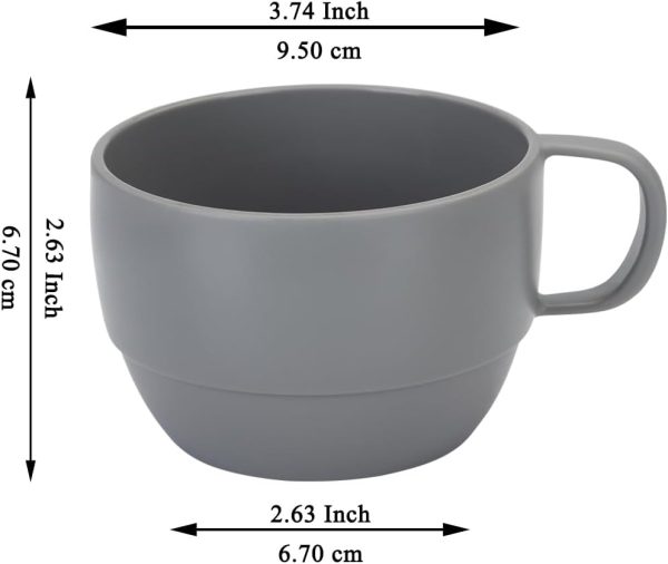 ReaNea Nespresso Tassen Set 350ml 6er, kaffeetasse groß, kaffeetassen set Langlebige leichte Plastikbecher für Zuhause, Outdoor, Picknick, Camping, Idee Geburtstagsgeschenk 2