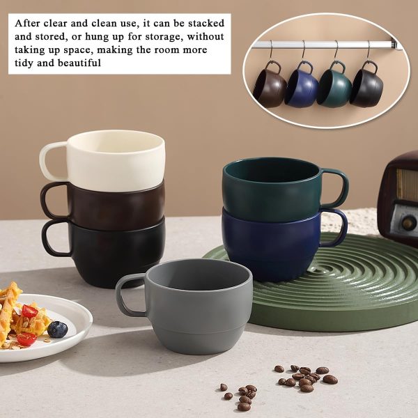 ReaNea Nespresso Tassen Set 350ml 6er, kaffeetasse groß, kaffeetassen set Langlebige leichte Plastikbecher für Zuhause, Outdoor, Picknick, Camping, Idee Geburtstagsgeschenk 6