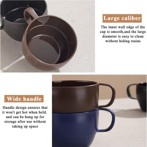 ReaNea Nespresso Tassen Set 350ml 6er, kaffeetasse groß, kaffeetassen set Langlebige leichte Plastikbecher für Zuhause, Outdoor, Picknick, Camping, Idee Geburtstagsgeschenk 19
