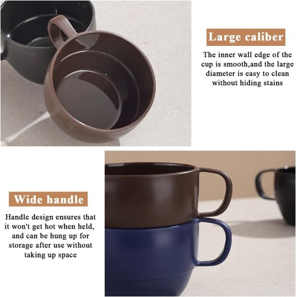 ReaNea Nespresso Tassen Set 350ml 6er, kaffeetasse groß, kaffeetassen set Langlebige leichte Plastikbecher für Zuhause, Outdoor, Picknick, Camping, Idee Geburtstagsgeschenk 7