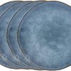 Sänger | Dessertteller Set Darwin 4 tlg, Teller Set 4 Personen, Steingut Plates Set, Essgeschirr, Teller Modern Handmade, Essservice in Blau | PREMIUM COLLECTION 19