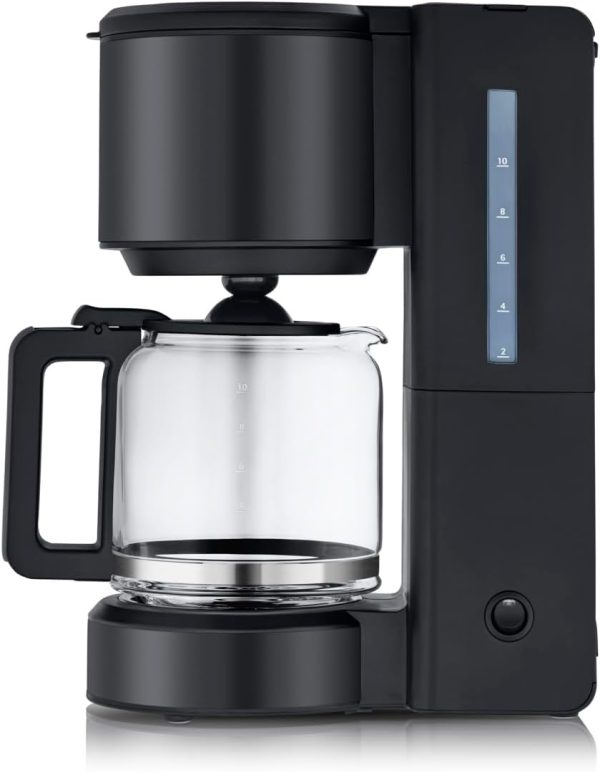 WMF Stelio Aroma Filterkaffeemaschine mit Glaskanne, Filterkaffee, 10 Tassen, Kaffeemaschine Edelstahl, Tropfstop, Warmhalteplatte, Abschaltautomatik, 1000 W, matt schwarz 3