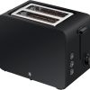 WMF Stelio Toaster 2 Scheiben Edelstahl, Doppelschlitz Toaster mit Brötchenaufsatz, Bagel-Funktion, 7 Bräunungsstufen, 900 W, Toaster edelstahl matt schwarz 17