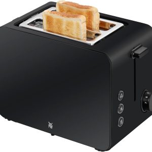 WMF Stelio Toaster 2 Scheiben Edelstahl, Doppelschlitz Toaster mit Brötchenaufsatz, Bagel-Funktion, 7 Bräunungsstufen, 900 W, Toaster edelstahl matt schwarz 13