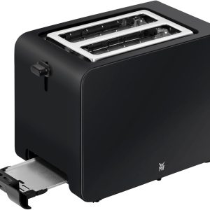 WMF Stelio Toaster 2 Scheiben Edelstahl, Doppelschlitz Toaster mit Brötchenaufsatz, Bagel-Funktion, 7 Bräunungsstufen, 900 W, Toaster edelstahl matt schwarz 15
