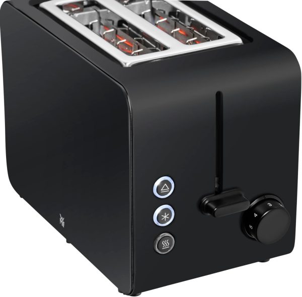 WMF Stelio Toaster 2 Scheiben Edelstahl, Doppelschlitz Toaster mit Brötchenaufsatz, Bagel-Funktion, 7 Bräunungsstufen, 900 W, Toaster edelstahl matt schwarz 6