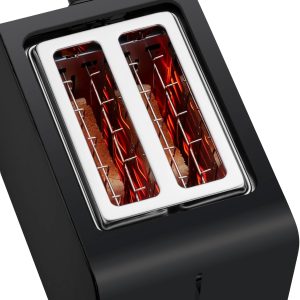 WMF Stelio Toaster 2 Scheiben Edelstahl, Doppelschlitz Toaster mit Brötchenaufsatz, Bagel-Funktion, 7 Bräunungsstufen, 900 W, Toaster edelstahl matt schwarz 21