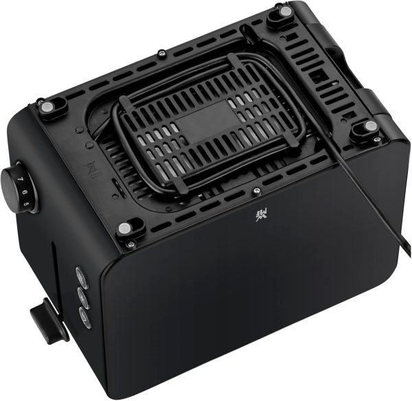 WMF Stelio Toaster 2 Scheiben Edelstahl, Doppelschlitz Toaster mit Brötchenaufsatz, Bagel-Funktion, 7 Bräunungsstufen, 900 W, Toaster edelstahl matt schwarz 9