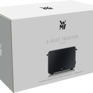 WMF Stelio Toaster 2 Scheiben Edelstahl, Doppelschlitz Toaster mit Brötchenaufsatz, Bagel-Funktion, 7 Bräunungsstufen, 900 W, Toaster edelstahl matt schwarz 27