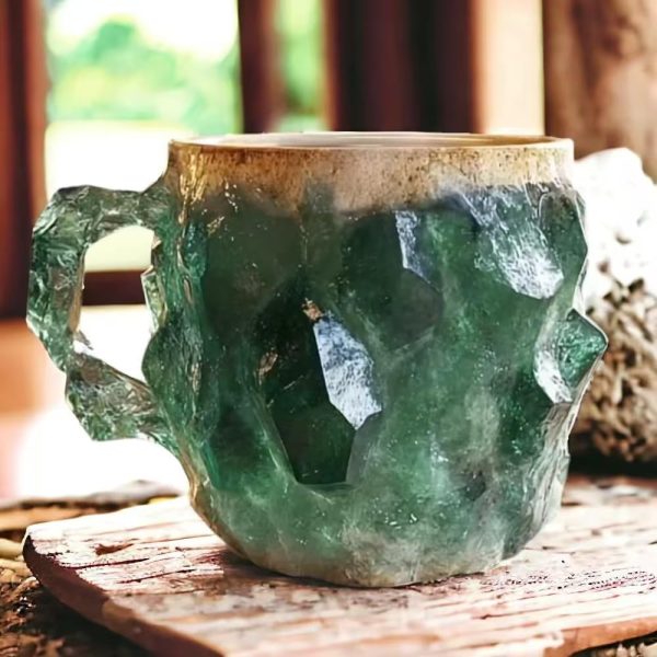Whnnssw Mineral Crystal Coffee Mug Kaffeetasse, Mineral Crystal Kaffeetassen, Kaffee Tasse Mehrfarbige Harz Mineralkristall, 400 Ml Kaffeetasse Aus Mineralkristall (C) 4
