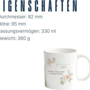 Tasse Rente 2025 - Geschenk zum Ruhestand für Rentner - Kaffeetasse mit Spruch schönes Rentner Abschied lustiges Abschiedsgeschenk Mann - 330 ml weiß (Rentner 2025) 9