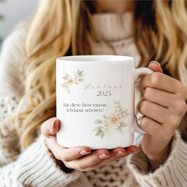 Tasse Rente 2025 - Geschenk zum Ruhestand für Rentner - Kaffeetasse mit Spruch schönes Rentner Abschied lustiges Abschiedsgeschenk Mann - 330 ml weiß (Rentner 2025) 6