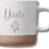Personalisierte Tasse mit Namen und Gravur | Keramik Steingut Tasse mit Blumenmotiv | Geschenk für Freundin, Ehefrau oder Familie | Kaffeetasse 360ml groß | Geburtstags Geschenke Frauen (Name+Blume) 7