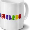 printplanet Tasse mit Namen Leonardo - Motiv Magnetbuchstaben - Becher, Kaffeetasse, Kaffeebecher, Mug - Blau 8