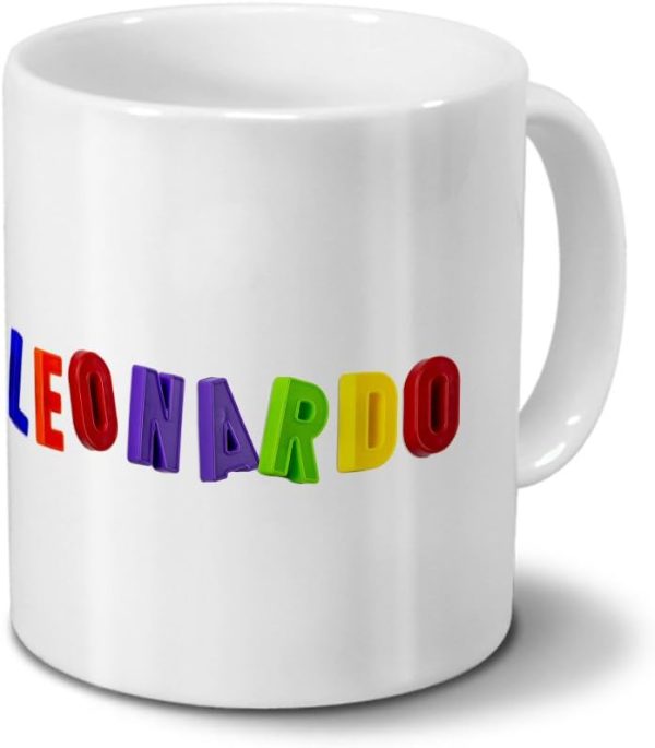printplanet Tasse mit Namen Leonardo - Motiv Magnetbuchstaben - Becher, Kaffeetasse, Kaffeebecher, Mug - Blau 1
