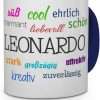 printplanet Tasse mit Namen Leonardo - Positive Eigenschaften von Leonardo - Namenstasse, Kaffeebecher, Mug, Becher, Kaffeetasse - Farbe Blau 10