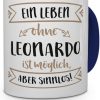 printplanet® Tasse mit Namen Leonardo - Motiv Sinnlos - Namenstasse, Kaffeebecher, Mug, Becher, Kaffeetasse - Farbe Blau 13