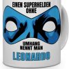 printplanet Tasse mit Namen Leonardo - Motiv Superhelden ohne Umhang - Namenstasse, Kaffeebecher, Mug, Becher, Kaffeetasse - Farbe Blau 11